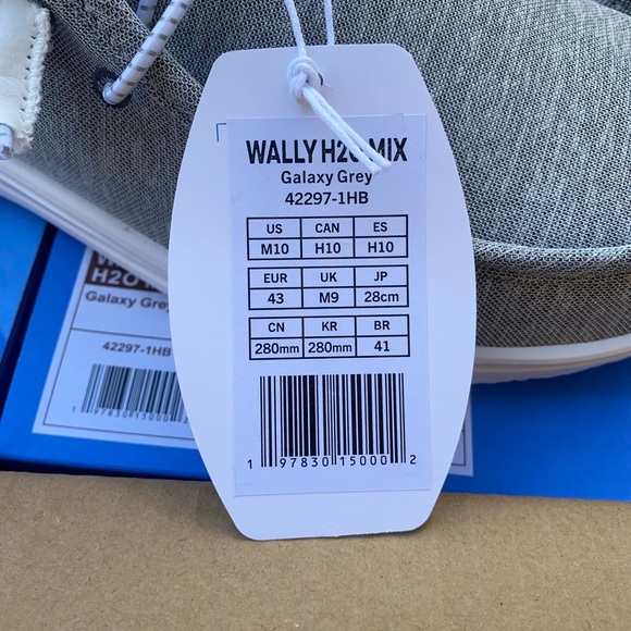 Hey Dude Men’s Wally H2O Mix Shoes Galaxy Grey Loafers Comfort Sizes 8-13 New - Picture 4 of 8